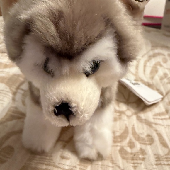 Steiff Plush Husky Dog stuffed Animal - Gray and White NWT - Picture 5 of 7